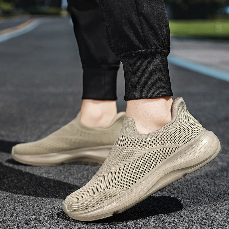 Mesh Breathable Elastic Thick-Soled Versatile Lightweight Sock Shoes Slip-On No-Tie Comfortable Couple's Shoes for Men and Women