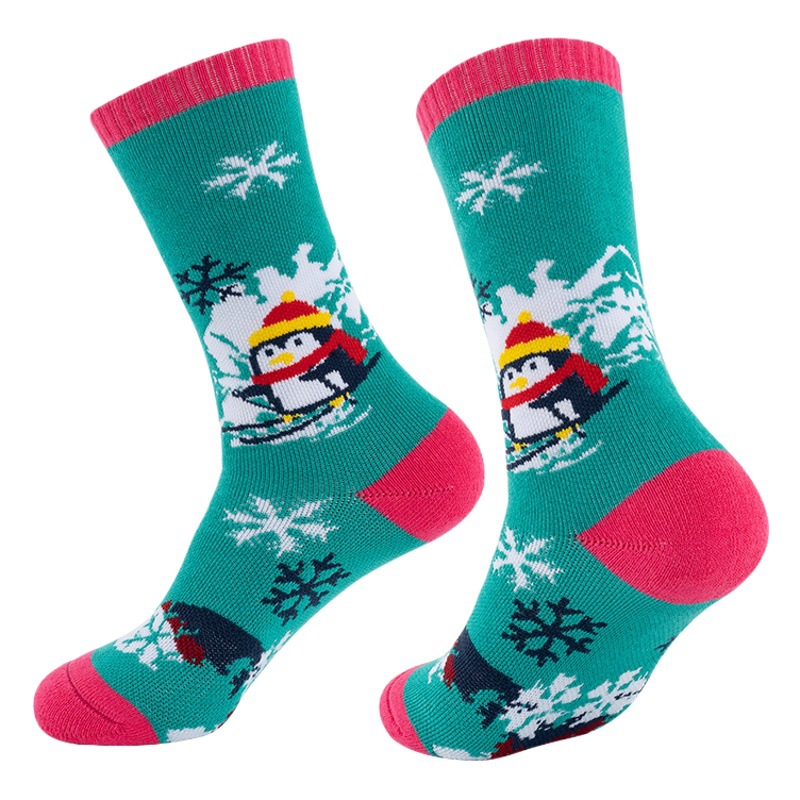 Amazon suministro transfronterizo calcetines de esquí para niños toalla inferior engrosada absorbente de sudor invierno deportes al aire libre calcetines largos calientes