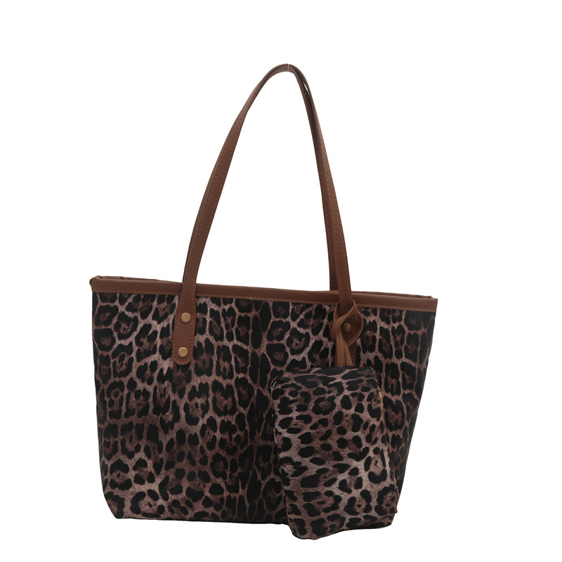 Bolso de gran capacidad de leopardo para mujeres 2024 nueva moda bolso de hombro de moda bolso de mano bolsa de moda bolsa de compras