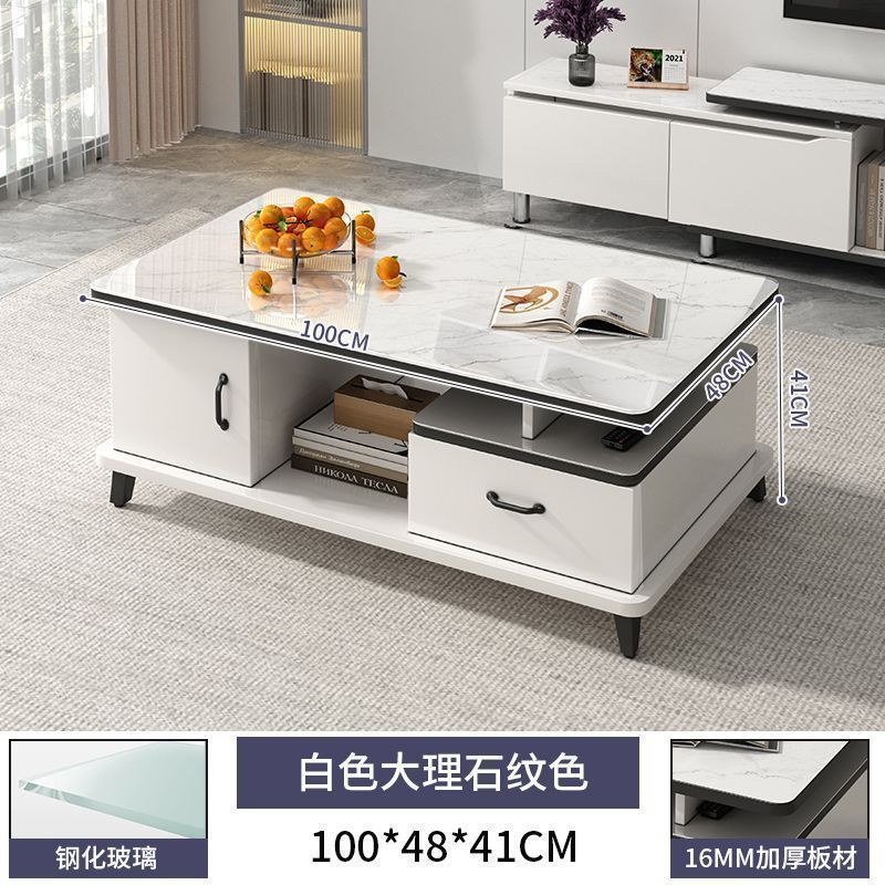 100CM 흰색 대리석 + 서랍 + 사물함 + 유리