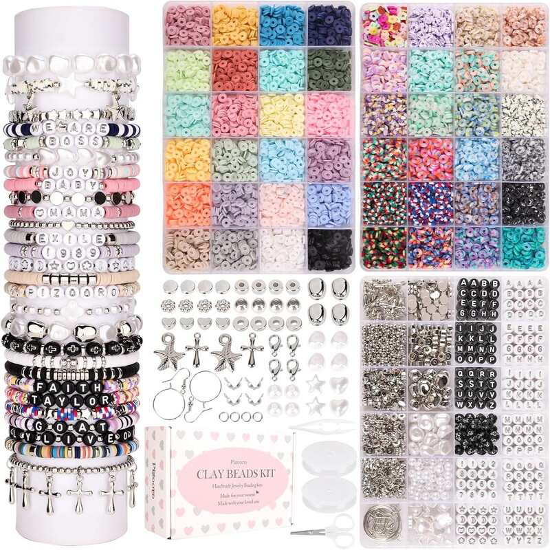 New European and American cross-border soft clay beads letter beads bracelet jewelry DIY production accessories kit wholesale