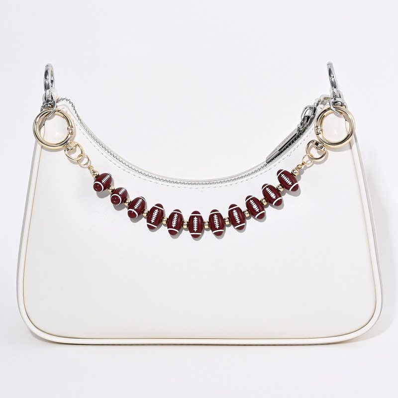 Football beaded bag pendant chain, cross-border bestseller, fashionable sports style extension chain, phone chain, water bottle ccd pendant
