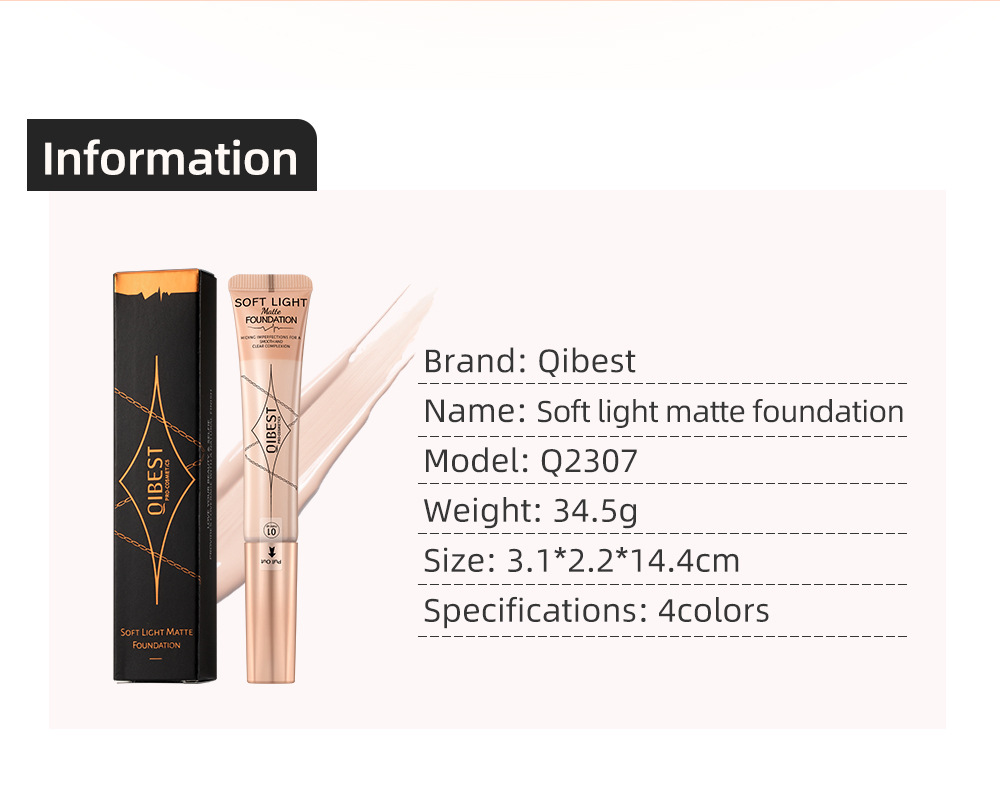 QiBest Cushion Foundation Concealing Matte Foundation Covering Hidden Pores Natural Moisturizing Foundation Cream Wholesale undefined