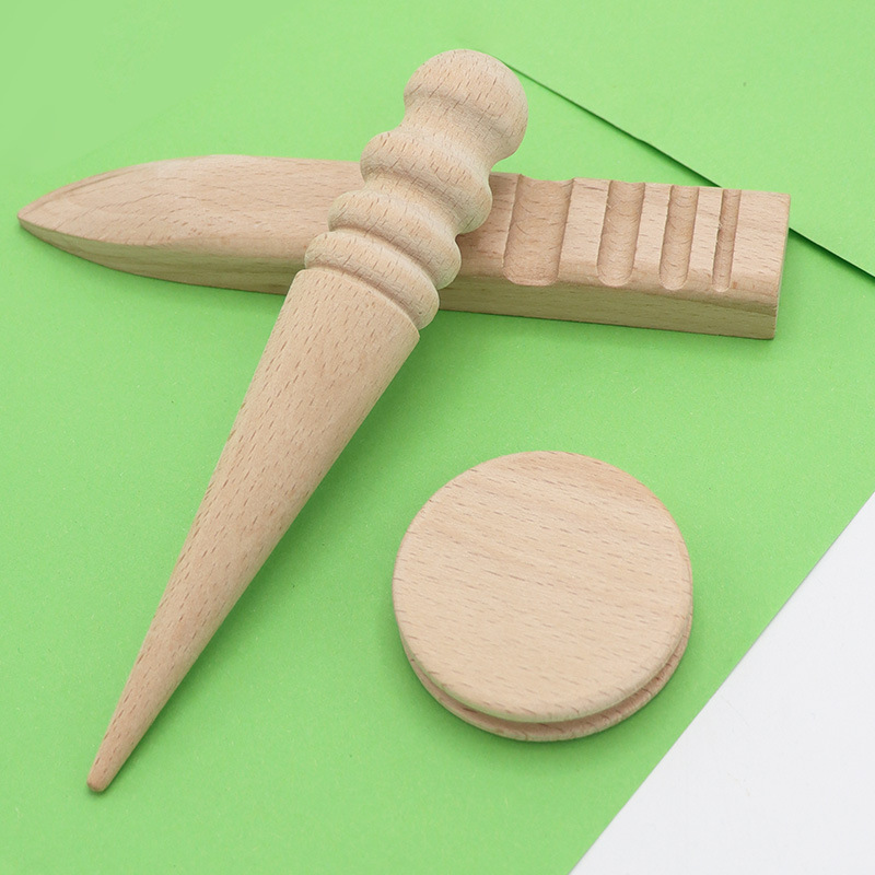 Material de madera de haya Cuero recorta Varilla de pulido de bricolaje Herramienta de pulido de sellado de bordes de cuero Madera de pulido de bordes de cuero