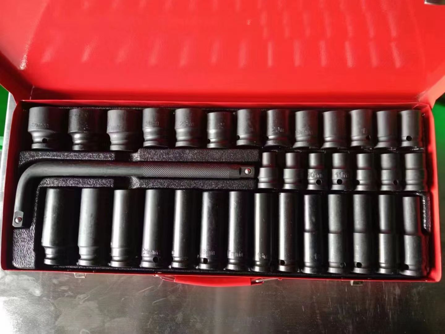 Venta al por mayor 1/2 neumático alargado manga de pistola de aire 35 piezas pequeña manga de pistola de aire traje de reparación de manga hexagonal