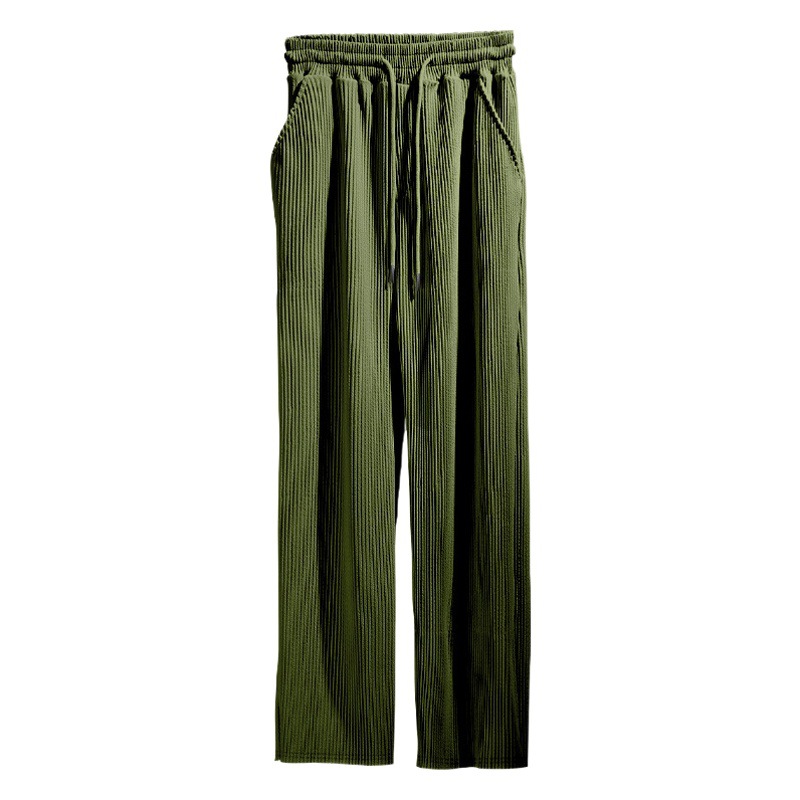 Transfronterizo de tamaño europeo hombres primavera y otoño Jacquard rayas pantalones casuales hombres Amazon marca de moda suelta cordón Pantalones rectos hombres