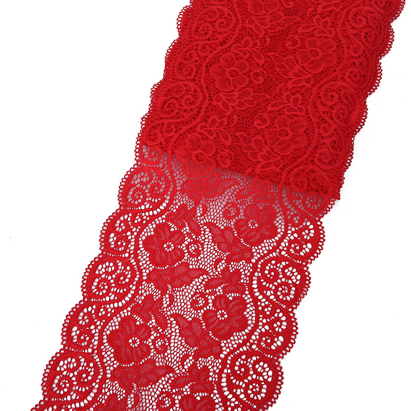 Spandex de encaje de nylon de encaje elástico multicolor opcional accesorios de ropa de las mujeres materiales de ropa al por mayor