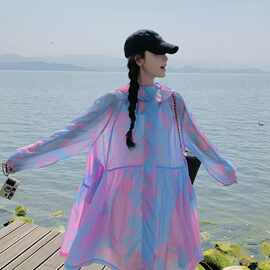 实拍防晒衣女款夏季2026新款印花薄款透气防晒披肩罩衫防晒服外套