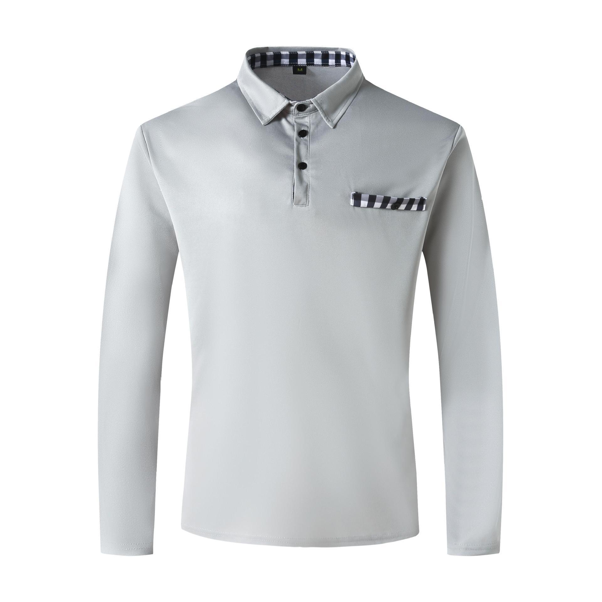 Polo sportivo da uomo con collo a zip per stile autunnale_voghion.com