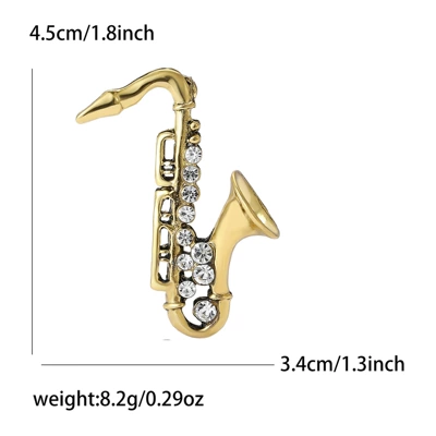 Rhinestone Saxophone Brooch Niche | Yaxa sancaqları