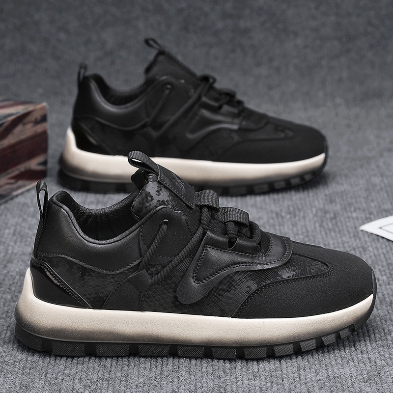 Tendencia de zapatos de cuero para hombres primavera 2025, nuevos zapatos deportivos y casuales para estudiantes, zapatos de moda para hombres, aumento de altura y suela gruesa