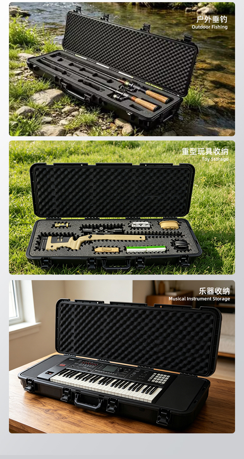 Toplo Car Roof Equipment Box with Base, Waterproof, Shockproof, and Shock-Absorbing Outdoor Long Box, Tactical Safety Protection Box