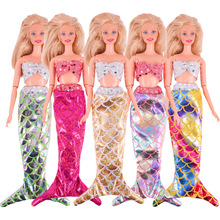 跨境新款巴比娃娃配件美人鱼裙子圣诞书架娃娃衣服厂家直发