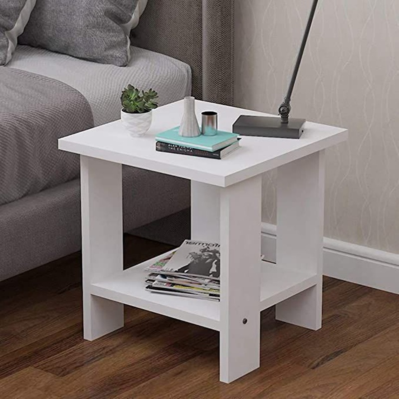 Moderno minimalista mesita de noche pequeña mesita de noche pequeño dormitorio estante de almacenamiento de doble capa mesa auxiliar