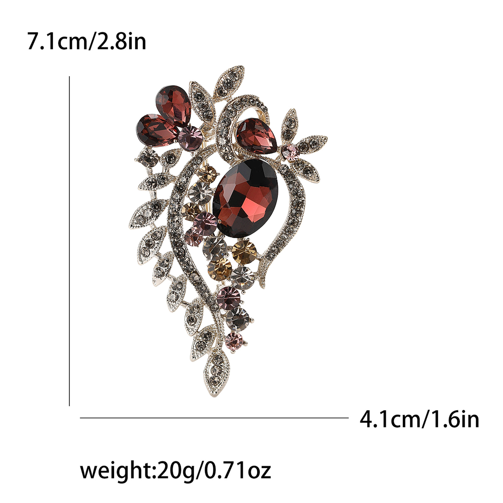 metal small glass fashionable brooch