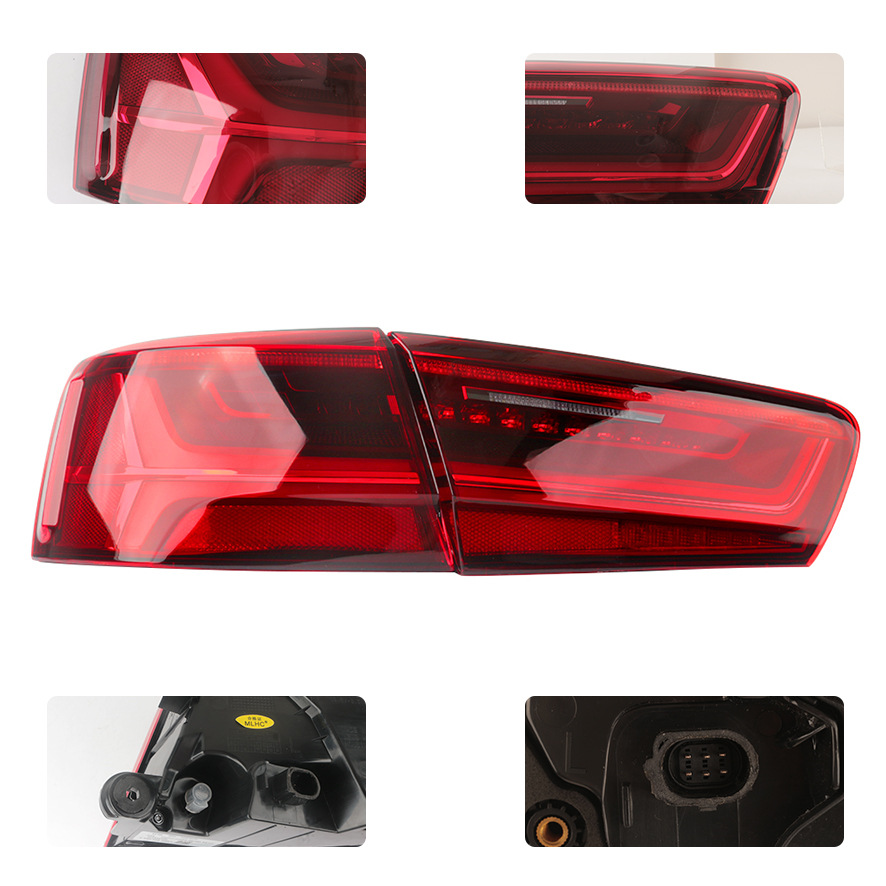Para Audi A6L Luz trasera C7 16 - 18 C7PA Luz trasera Luz trasera Luz trasera Luz de dirección Luz de freno Semi-conjunto