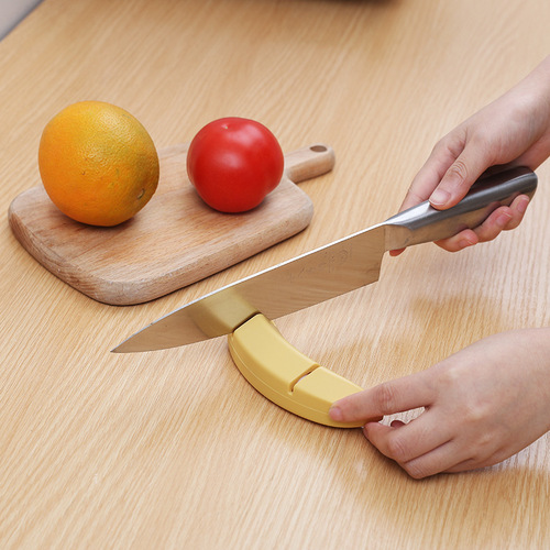 Knife sharpener home kitchen creative banana whetstone two-stage sharpening tool quick sharpening kitchen knife sharpening scissors artifact