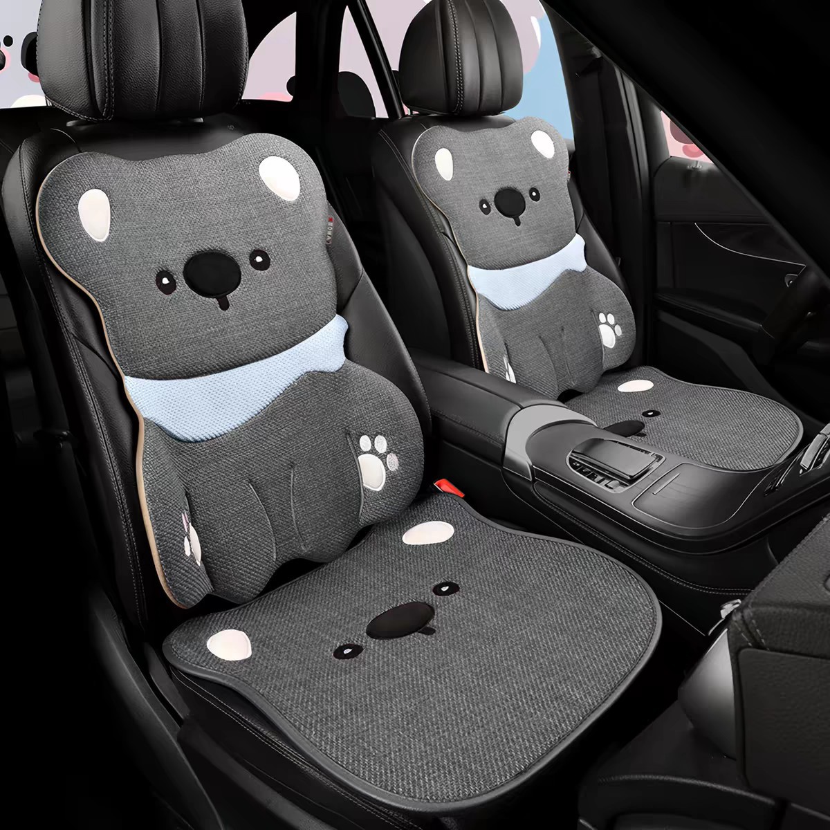 2026 New Model Car Seat Cushion with a High-End Feel, Summer Linen Women's Seat Cover, Universal for All Seasons, Half-Cover Seat Cushion Cover