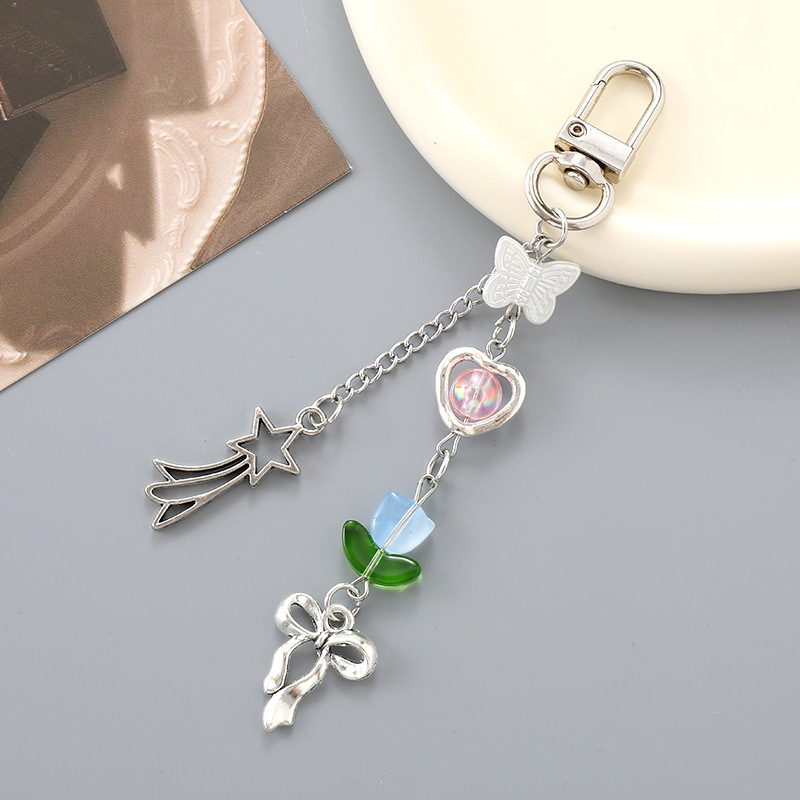 Ins nuevo arco acrílico llavero colgante personalidad DIY bolso colgante auriculares colgante joyas