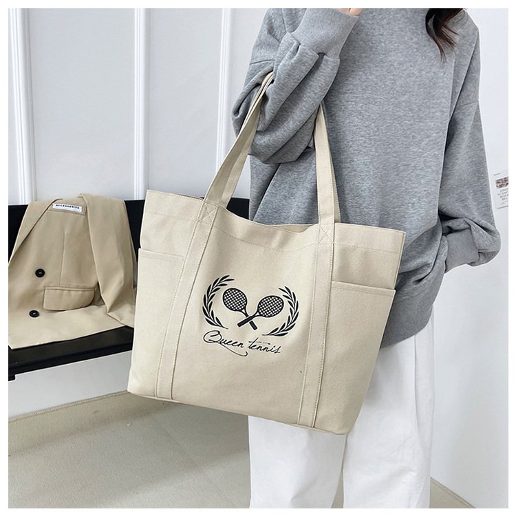 A new best-selling large-capacity casual canvas bag, a Korean-style fashionable and simple canvas bag for commuting to school undefined