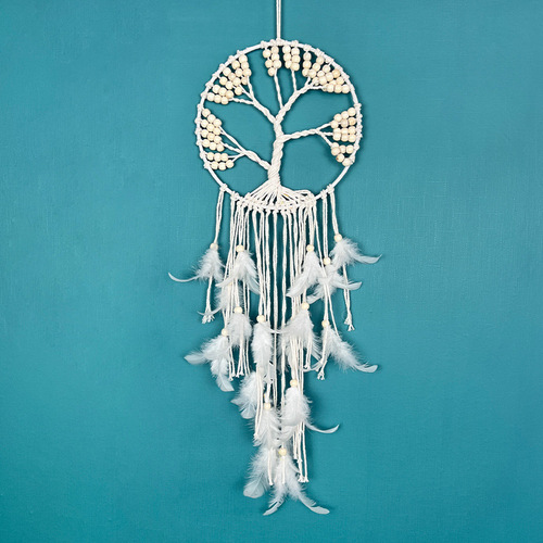 Handwoven dream catcher pendant wooden beads tree of life pendant aerial pendant cross-border exclusive for foreign trade