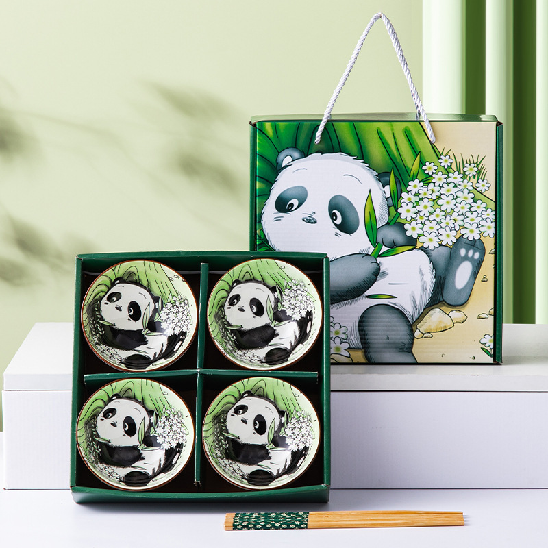 礼品碗套装家用吃饭套碗碗碟山茶花瓷碗陶瓷碗筷套装餐具礼盒装无|undefined