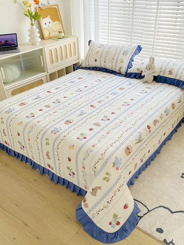 IYR7 100% Cotton Fitted Sheet Set with Pillow Shams and Duvet Cover - Three-Piece Bedding Set for Futon, valid for all four seasons,