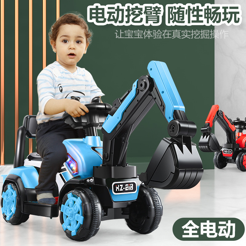 Excavadora eléctrica para niños coche de juguete coche de ingeniería para niños puede ser controlado remotamente excavadora puede sentarse excavadora gancho image 4