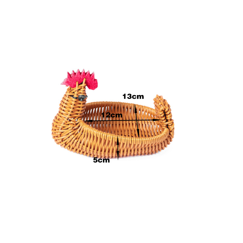 Cesta de frutas de imitación de ratán Plato de frutas de animales creativos Colocación en la sala de estar Cesta de almacenamiento de bocadillos de frutas secas Cesta de bollos al vapor Cesta tejida