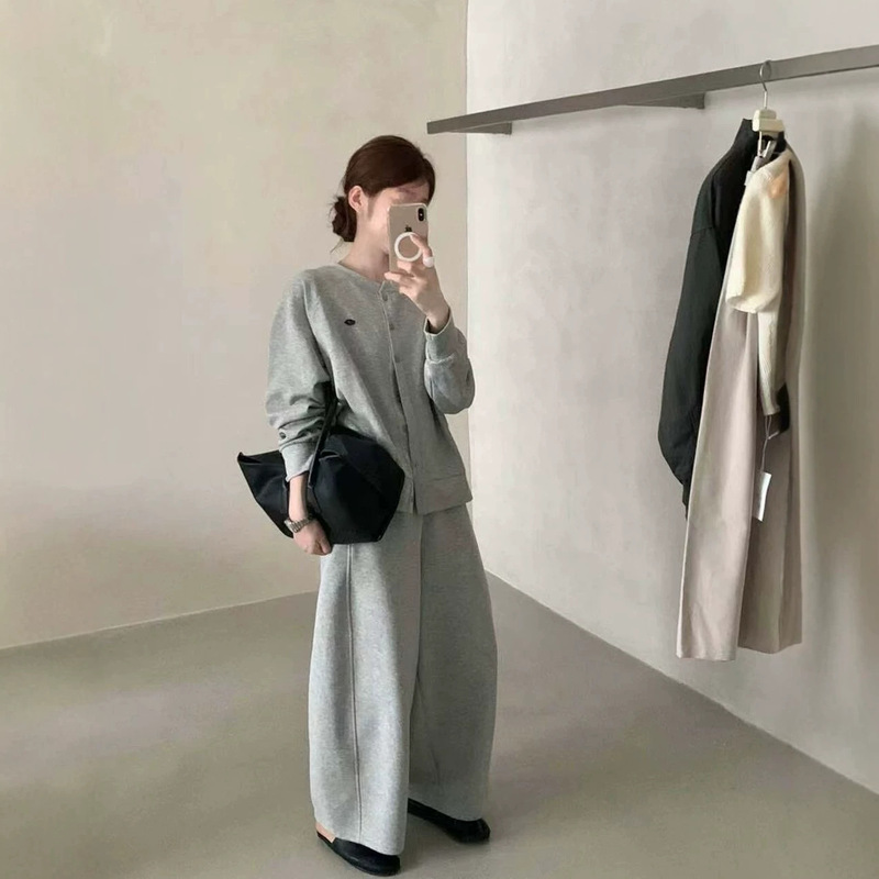 Thirteen Lines quality goods! 2026 autumn/winter elastic waist loose drawstring balloon sweatpants casual pants for women