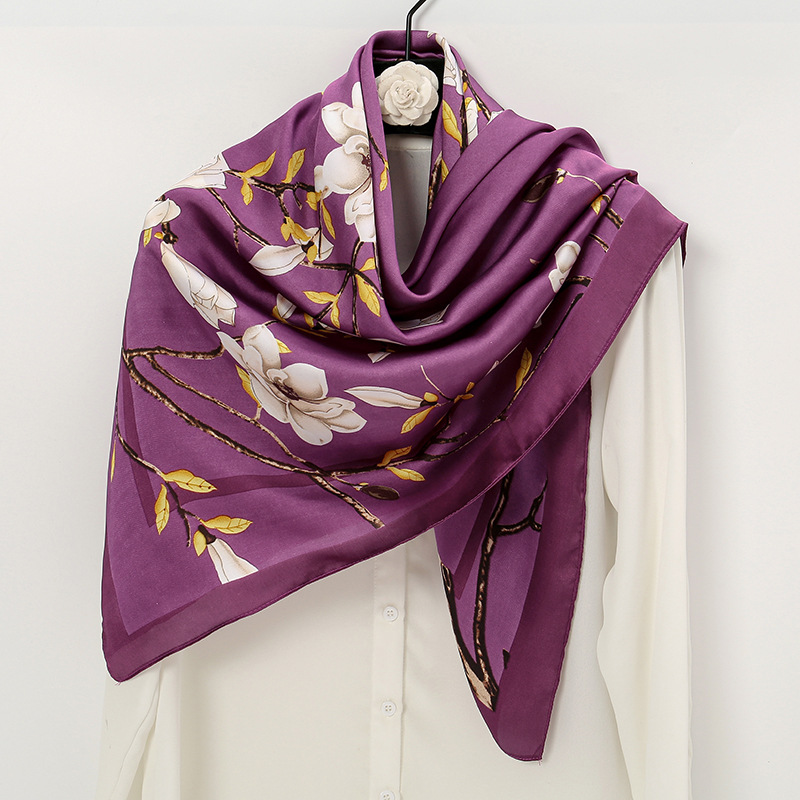 Women's Elegant Flower Satin Printing Shawl display picture 6