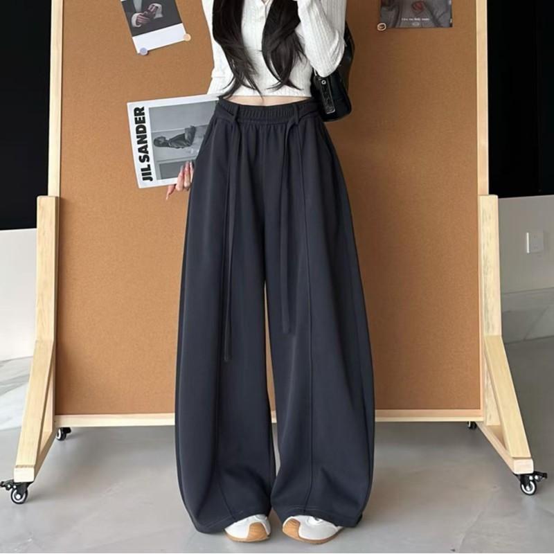 复古弯刀裤女2025年新款琥珀流光风口袋宽松显瘦百搭阔腿裤子卫裤|undefined