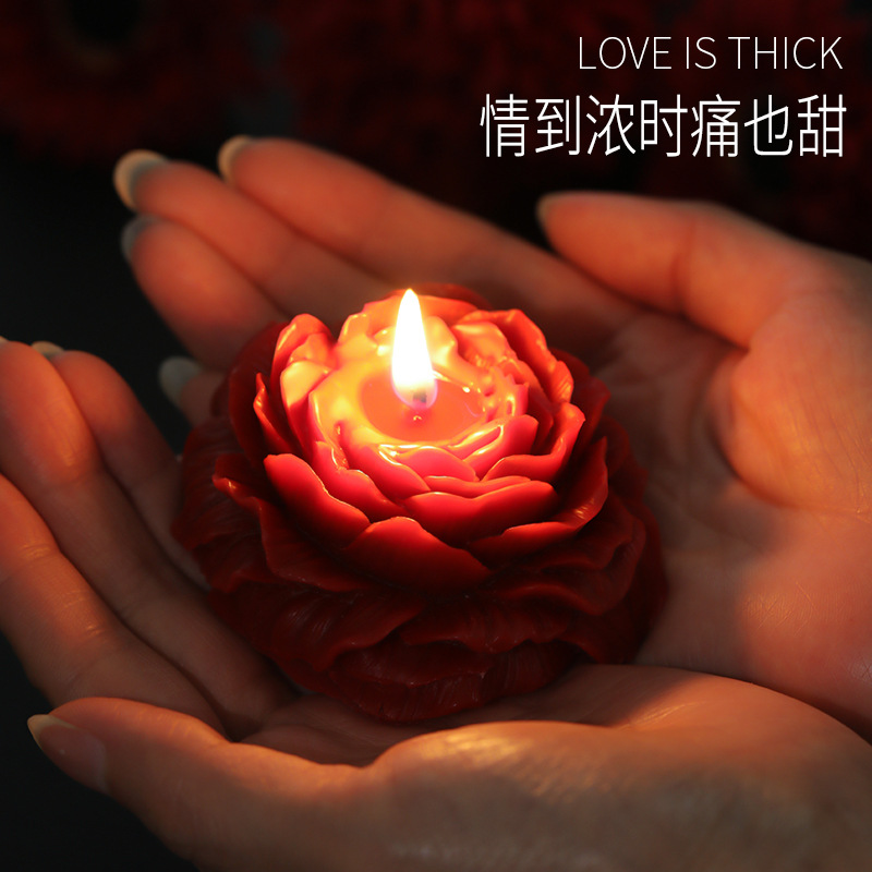 Flor de peonía Vela de baja temperatura Pareja Romántica Pareja Juego de pareja sm Sentimental Soja Gota de cera Rosa Vela de aromaterapia floral