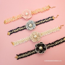 √宠物项圈小猫咪狗小香风饰品山茶花珍珠玫瑰花贵妇高级感围脖公