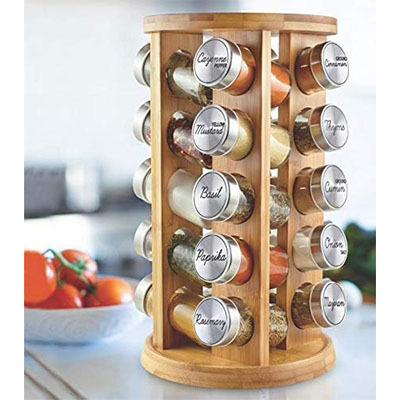 Multi -layer rotatable seasoning rack wooden corner corner seasoning rack home kitchen table surface round multi -pot spices