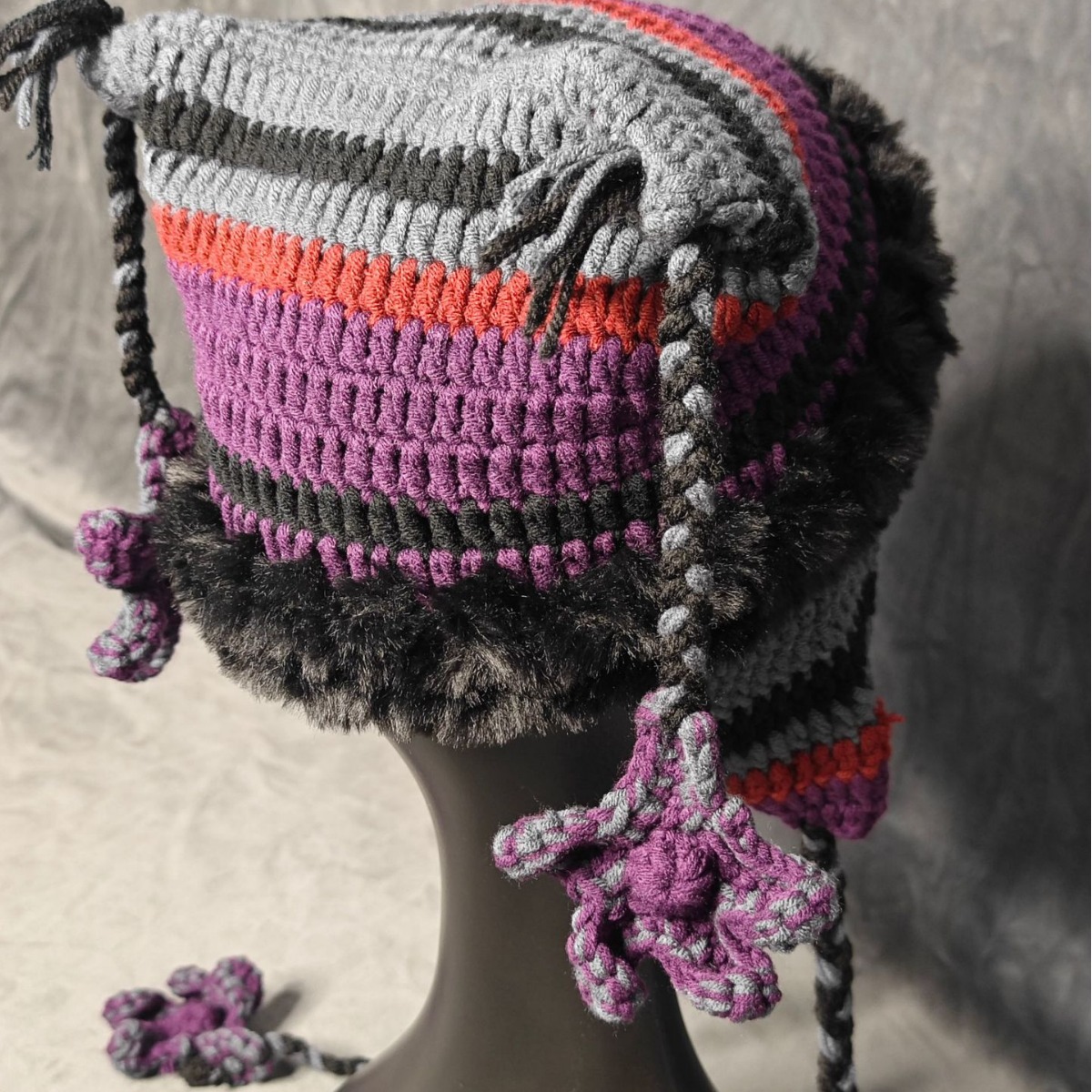 Manufacturer Wholesale Little Devil Striped Hand-Knitted Cross-Border Xiaohongshu Same Cat Ear Star Hat Japanese Simple_voghion.com