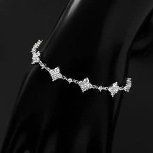 a家小众设计四叶草手链高级感星星镀18K白金气质女神百搭锁骨批发