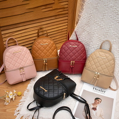 ladies bag女士雙拉配色繡花小背包外貿批發2023夏秋新款零錢小包