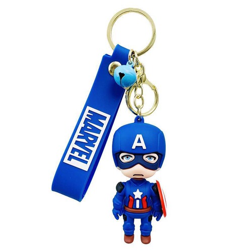 Avengers Action Figure Keychain Cartoon Plush Toy Car Keychain Ornament Marvel Key Ring Student Gift