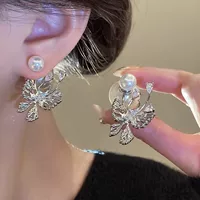 Серебряные серьги-булавки в Корейском стиле, женские элегантные длинные серьги в Корейском стиле с изображением интернет-знаменитостей, серьги в виде звезд и Луны