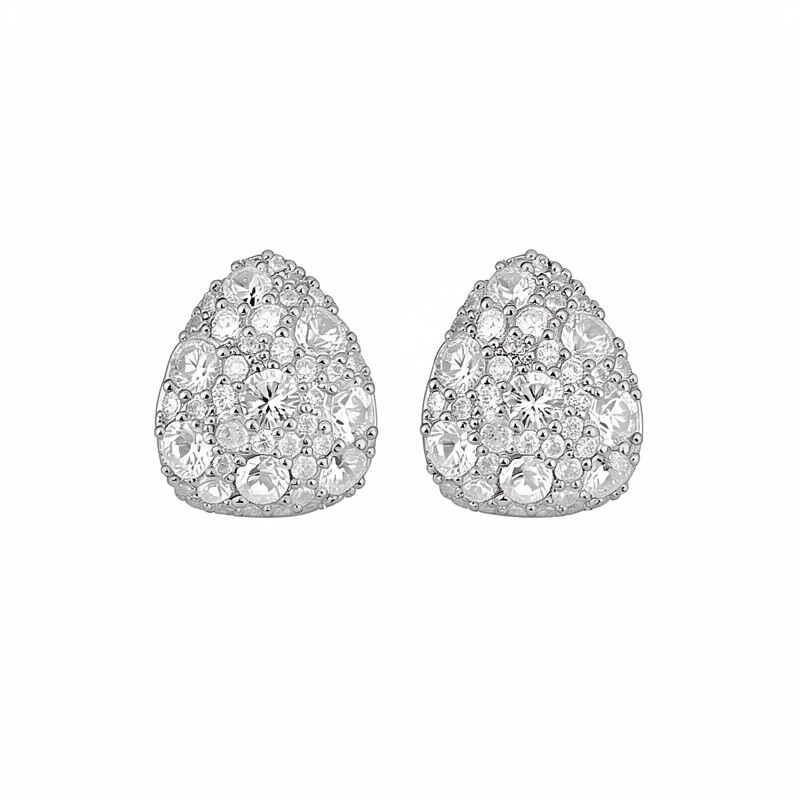 Agujas de plata de piedra de silicio gota de agua estilo simple y fría personalidad temperamento pendientes ligero de lujo alta sensación de pendientes image 6