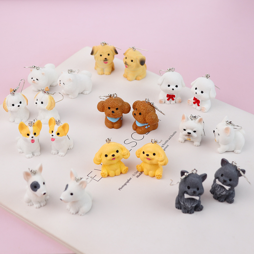 Cartoon Style Dog Plastic Resin Women's Drop Earrings display picture 2