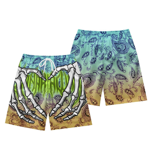 Cross-border summer new men's sportswear fitness 3D digital printing shorts loose straight beach pants wholesale