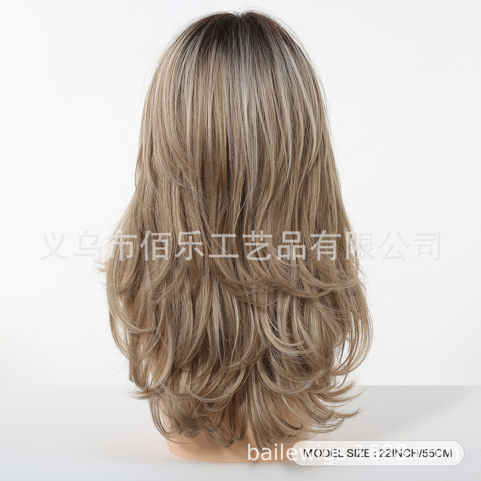 Peruca de mujer cubierta de cabeza marrón Qi Liuhai cabello largo rizado fibra química cabello de mujer al por mayor al por mayor punto transfronterizo Xu Chang pelucas