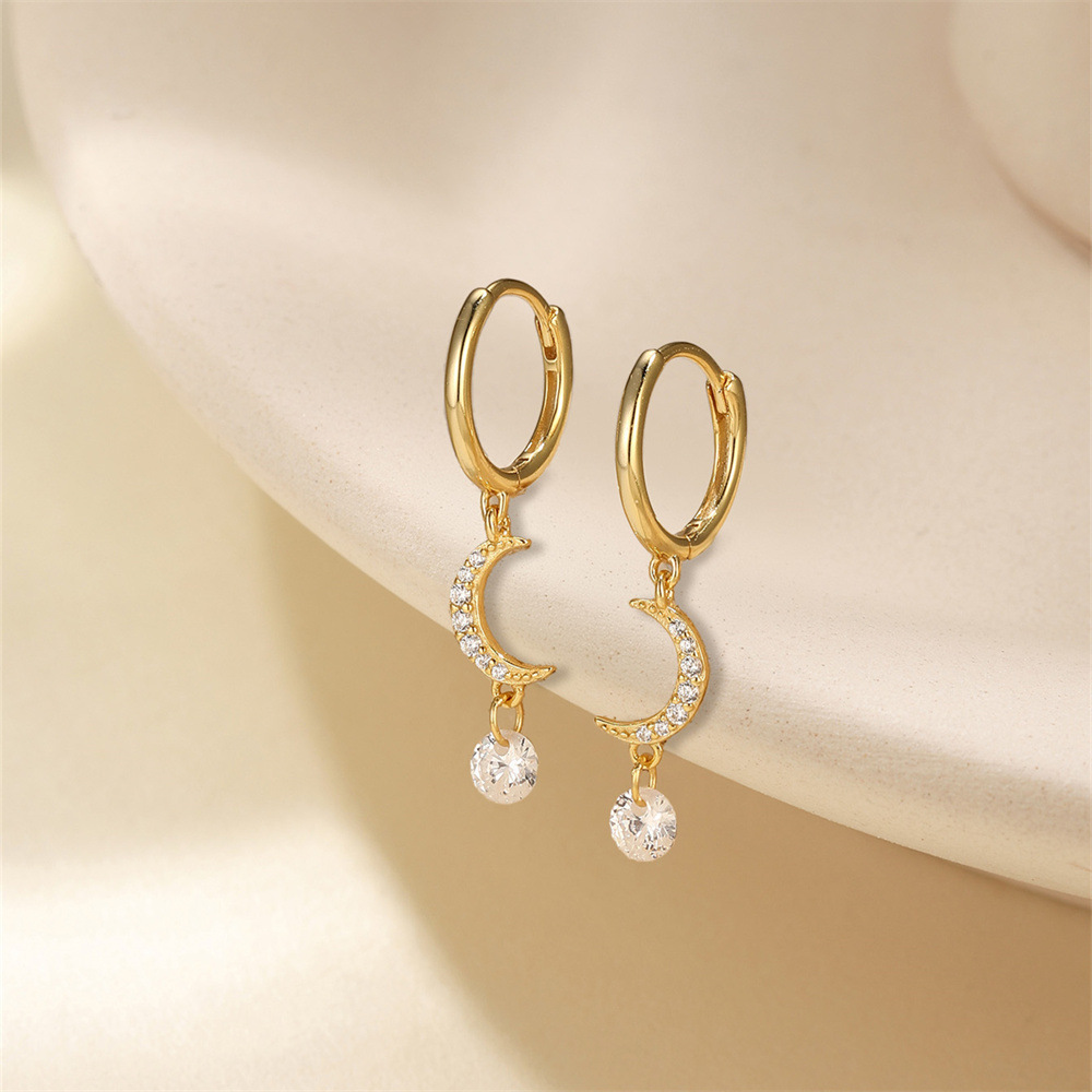 2g Weight 925 Sterling Silver Ear Needle Material Zircon Inlay Material Drop Earrings Classification 1 Pair Quantity Daily Occasion 925 Sterling Silver Material Round, Star, Moon Pattern All Seasons Season Women's Gender Plating, Inlay Design Simple Style, IG Style Style 1 Pair 925 Sterling Silver Zircon 925 Sterling Silver Earrings Round Star Moon Drop Earrings 14