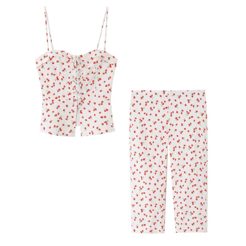 PB&ZA fashion set Strawberry print corset-style top/capri pants 4661455 4661095 PB&ZA fashion set Strawberry print corset-style top/capri pants 4661455 4661095