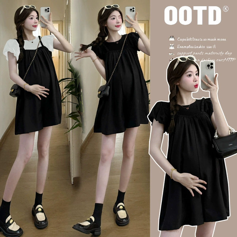 Реальный выстрел беременные летние костюмы 2024 новые нагрудники шорты набор оригинальное качество