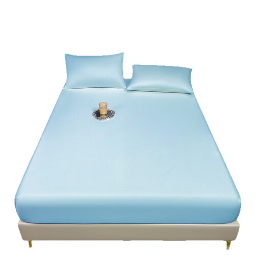 26 new style ice silk bed cap, single summer solid color bedspread, all-inclusive bed linen, three-piece set, summer cooling and cooling sheets