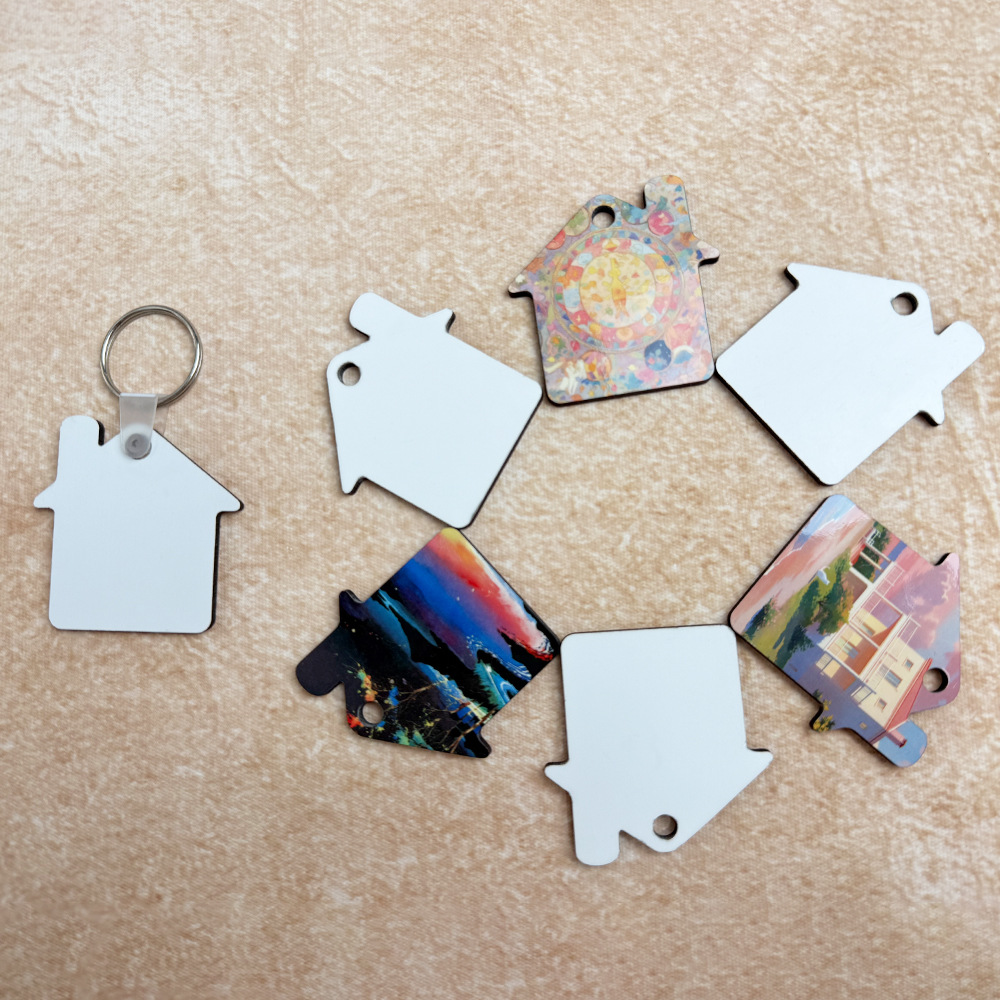 Hot Sale Quality DIY Gift DIY Gift Retro Mdf Double-Sided Keychain Sublimation