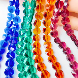ֱ����������Straight Hole Faceted Heart Beadsˮ������������